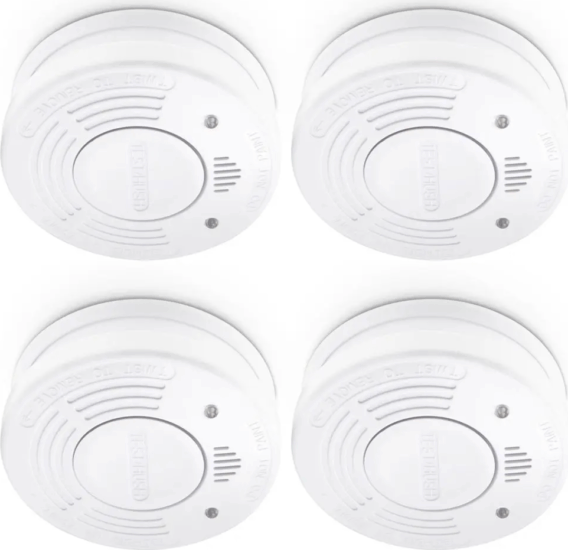 Alecto SA-110 QUAD Akkus Füstérzékelő érzékelő üzemidővel (4 darab) - Fehér