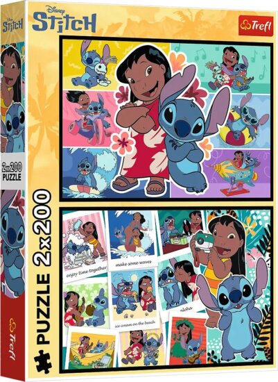 Trefl 13334 - Lilo & Stitch 2 az 1-ben 200 Darabos Puzzle
