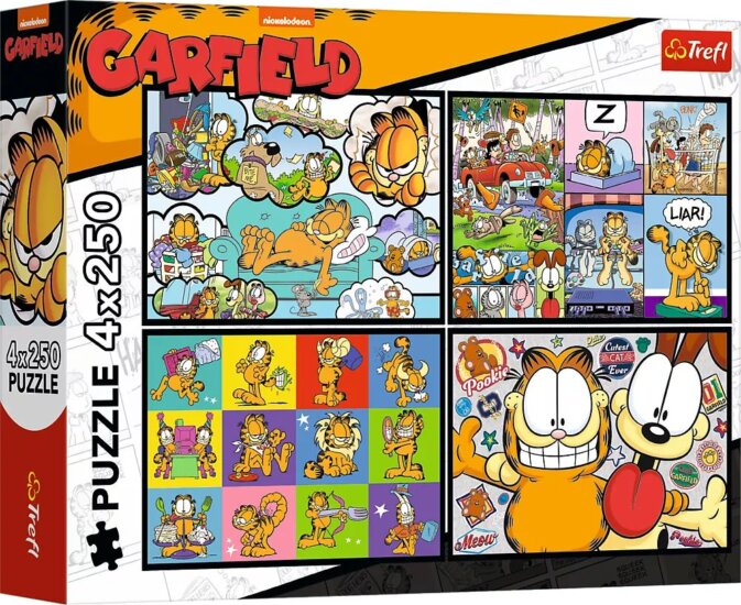 Trefl 13344 - Garfield 4 az 1-ben 250 Darabos Puzzle