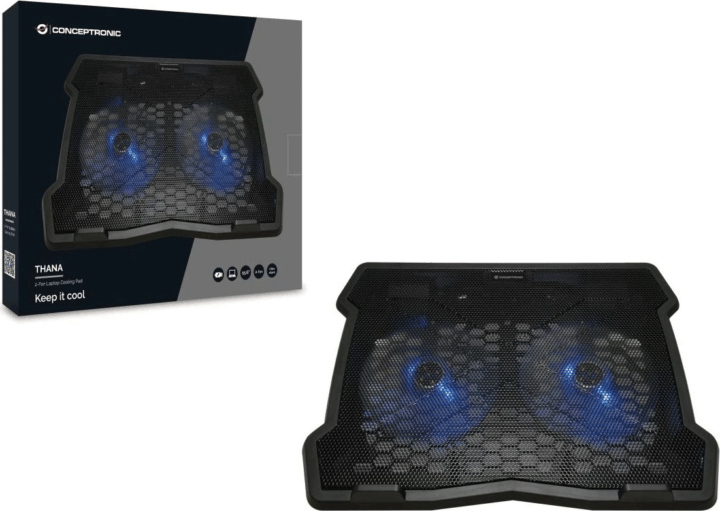 Conceptronic THANA 06B 15,6" Laptop hűtőpad - Fekete