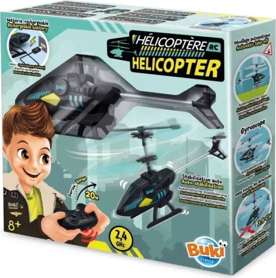 BUKI Távírányítós RC helikopter 23cm - Fekete