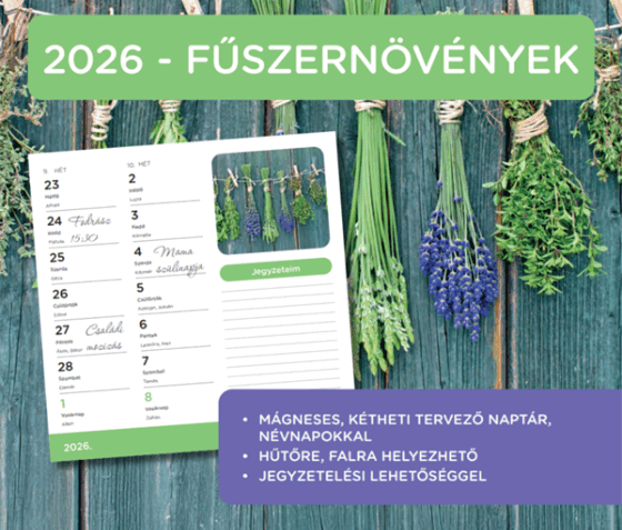 Nebulo 2026 Fűszernövény Hétheti Naptár 22 x 22 cm