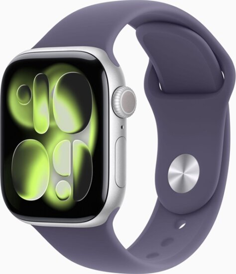 Apple Watch S11 GPS 42mm Okosóra S/M Lila sportszíjjal - Ezüst