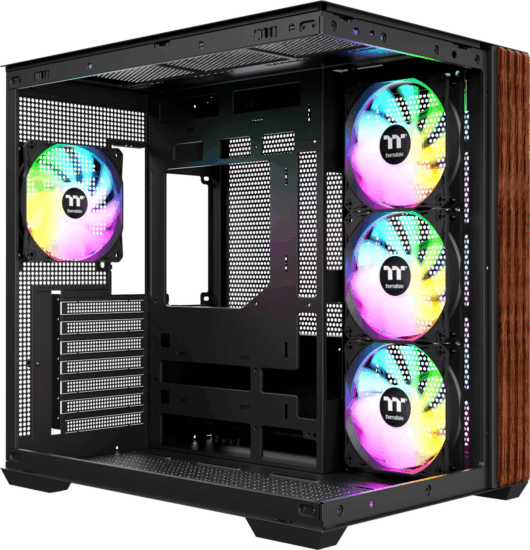 Thermaltake View 380 WS Midi Torony Számítógépház + 4db 120mm ARGB ventilátor - Fekete