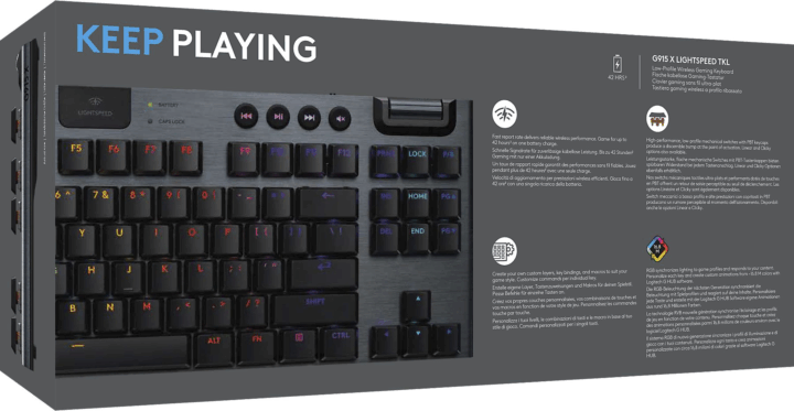 Logitech G915 X Tastatur LIGHTSPEED TKL Wireless Billentyűzet - Angol (US) - Fekete