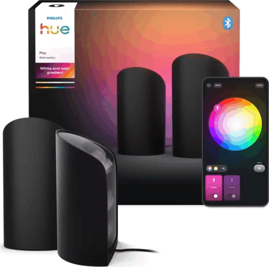 Philips Hue Play Okos Hordozható Akkus Asztali LED lámpa szett 16 cm 2 darab - Fekete