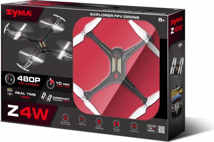 Syma Z4W 4 propelleres összecsukható felfedező drón - Fekete