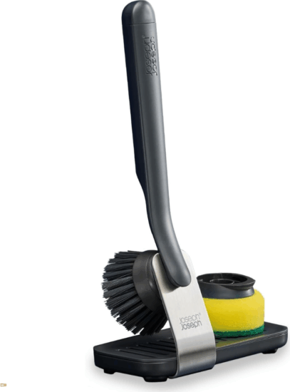 Joseph Joseph 6500011 SkinTech Mosogatókefe és Szivacs készlet acél álvánnyal - Fekete