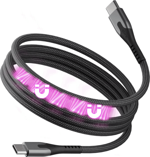 STATIK MagStack Pro USB-C apa - USB-C apa adat és töltő kábel 2m - Fekete