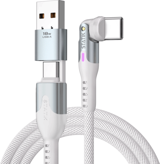 STATIK PowerPivot Pro USB-C/A apa - USB-C adat és töltőkábel 3m - Fekete