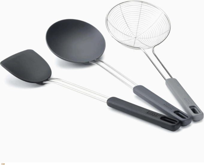 Joseph Joseph 10576 Rozsdamentes acél és szilikon Konyhai eszköz készlet 3 darabos - Fekete/ Inox