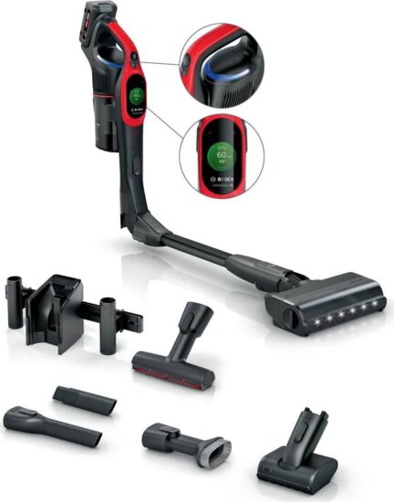 Bosch BCS1041PET Vezeték nélküli Portartályos porszívó - Piros / Fekete Bosch BCS1041PET Vezeték nélküli Portartályos porszívó - Piros / Fekete