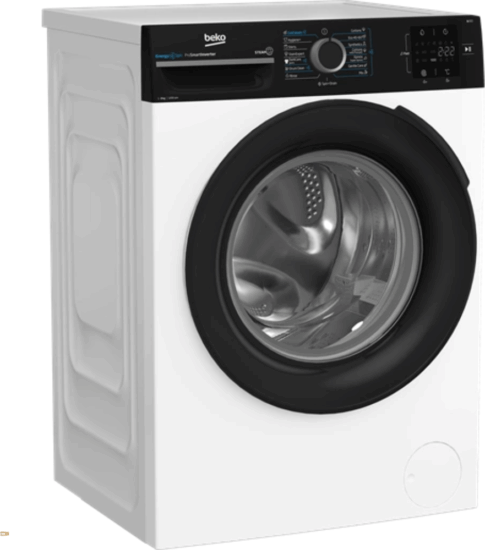 Beko BM3WFSU38213WPBB elöltöltős mosógép - Fehér/ Fekete