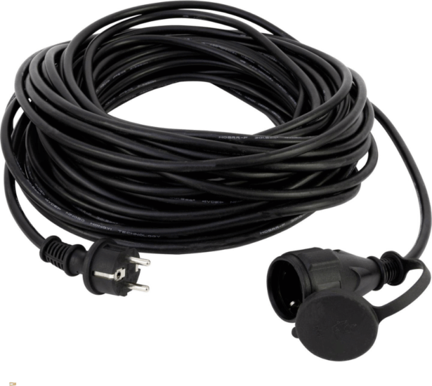 REV 230V Hálózati hosszabító kábel 1 aljzatos 25m - Fekete