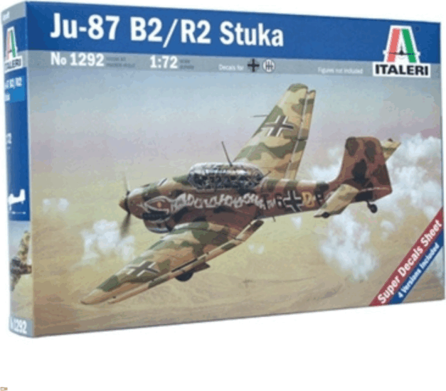 Italeri 1292S Ju-87 B2/R2 Stuka repülőgép műanyag makett 1:72 Csomagolássérült