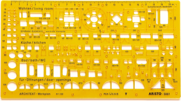 Aristo GEO5061 1:100 Építész kombisablon Aristo GEO5061 1:100 Építész kombisablon