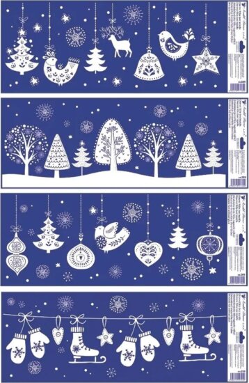 Andel Csillogó díszek karácsonyi ablakmatrica 60 x 23 cm - Többféle