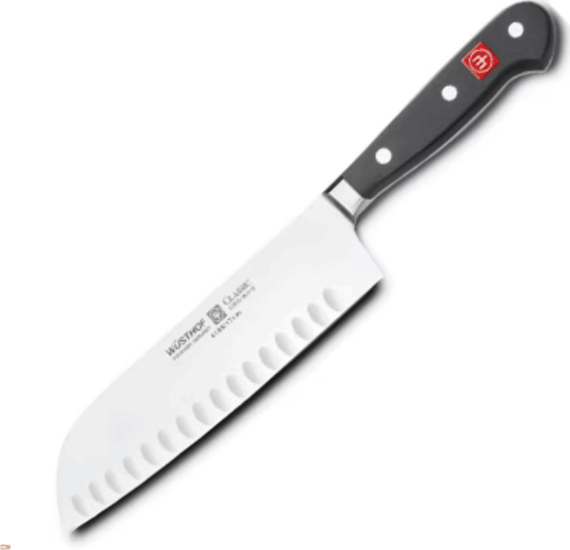 Wüsthof Classic Santoku rozsdamentes acél kés 17cm - Fekete / Ezüst