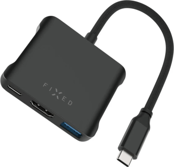 Fixed FIXHU-QR-BK 5IN1 HUB (1xHDMI + 2x USB-C + 2x USB-A) - Fekete