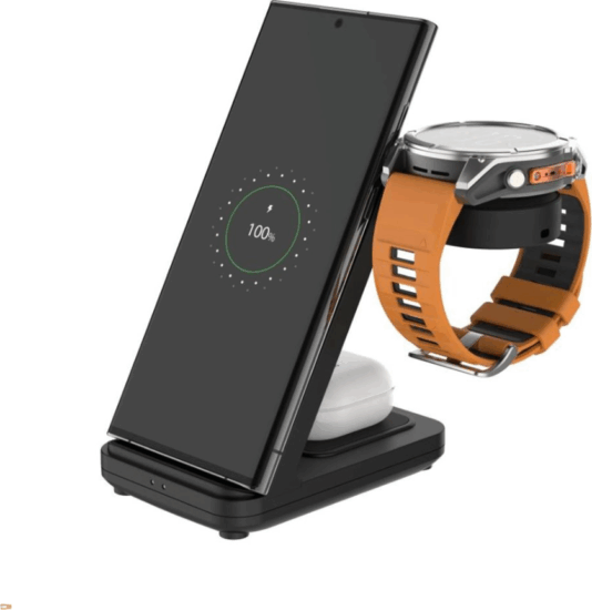 Fixed FIXPOS-GA-BK Garmin 3IN1 Okosóra Wireless Töltőállomás - Fekete