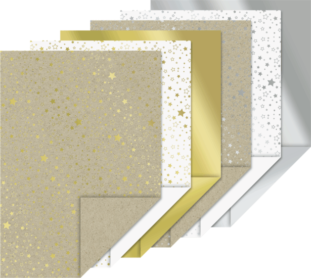 Heyda 2047128 Star A4 Csillag mintás kartonlap szett (12 lap / csomag)