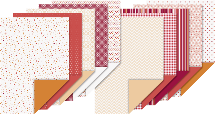 Heyda 204712105 A4 Mintás kartonlap szett (20 lap / csomag) - Piros