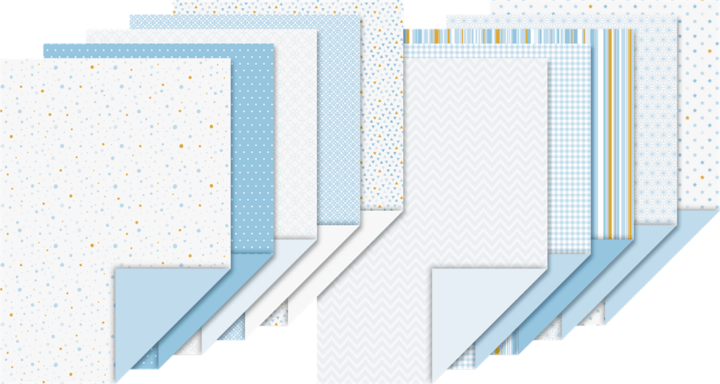 Heyda 204712104 A4 Mintás kartonlap szett (20 lap / csomag) - Kék