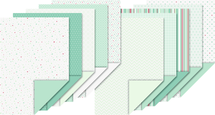Heyda 204712103 Türkiz-Menta A4 Mintás kartonlap szett (20 lap / csomag)