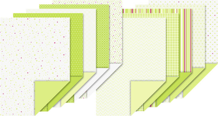 Heyda 204712102 A4 Mintás kartonlap szett (20 lap / csomag) - Zöld