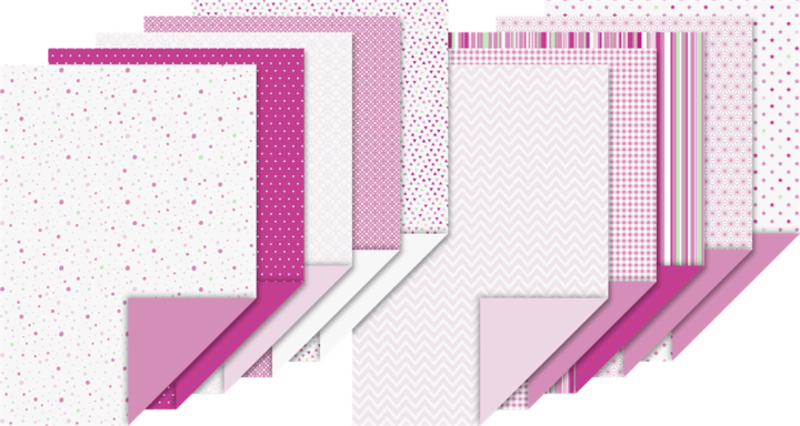 Heyda 204712101 A4 Mintás kartonlap szett (20 lap / csomag) - Rózsaszín