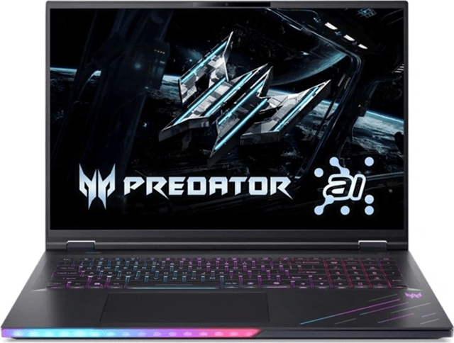 Acer Predator Helios AI Laptop Fekete (18" / Intel Core Ultra 9-275HX / 32GB / 1TB SSD / Nvidia GeForce RTX 5080 / Win 11 Home)