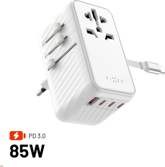 Fixed FIXCT85-4C1A-WH4x C/G/A/I Utazó adapter 85W - Fehér