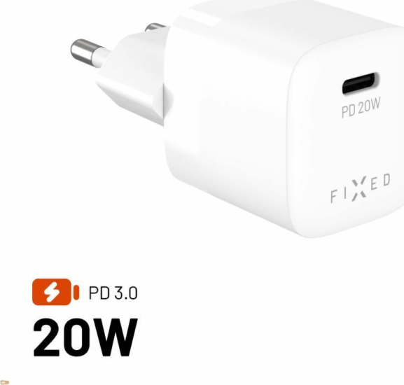 Fixed USB-C Hálózati Töltő Adapter 20W - Fehér