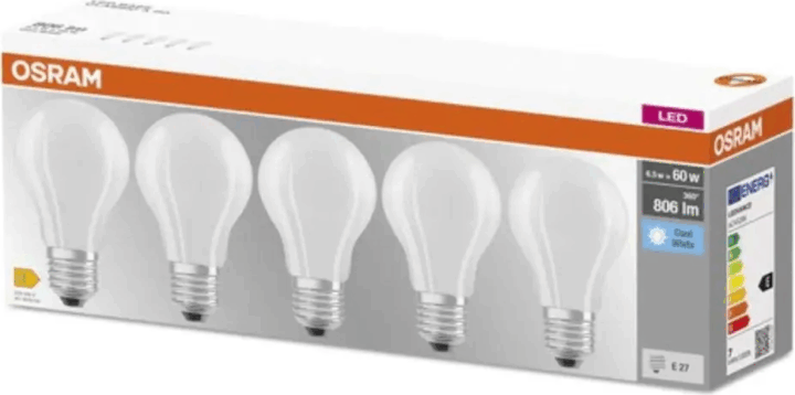 Osram LED BASE Classic 6,5W 806lm 2700K E27 - Meleg fehér ( 6 darab)