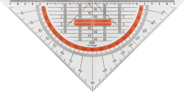 Aristo GEO23008 Háromszög vonalzó szögmérővel - 25 cm
