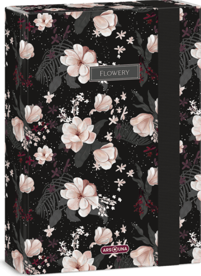 Ars Una Flowery 24 A5 füzetbox - Fekete/Mintás