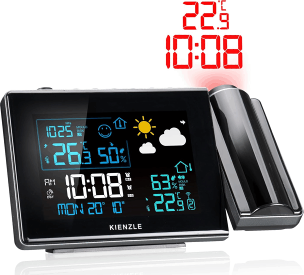 Kienzle Funk LCD Időjárás Állomás Kültéri Érzékelővel - Fekete Kienzle Funk LCD Időjárás Állomás Kültéri Érzékelővel - Fekete