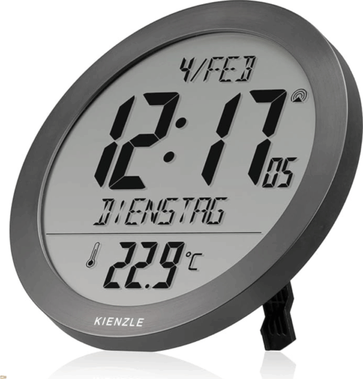 Kienzle 15362 Digitális Fali/Asztali Óra Ébresztővel Ø20,5cm - Szürke