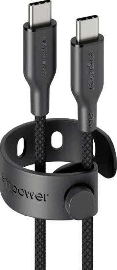PanzerGlass 240W empower USB-C apa - USB-C apa adat és töltőkábel 2m - Fekete