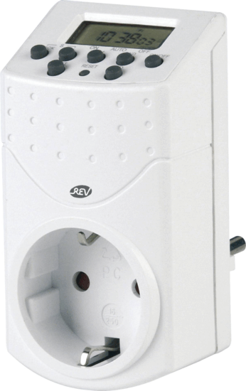 REV Digitális Időzítő Kapcsolós Dugalj - Fehér