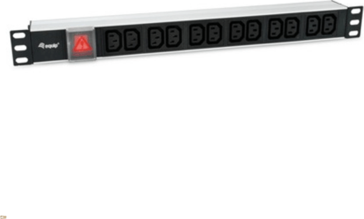 Equip 250V Túlfeszültség védő elosztó 12 alljzatos 1,8m - Fekete