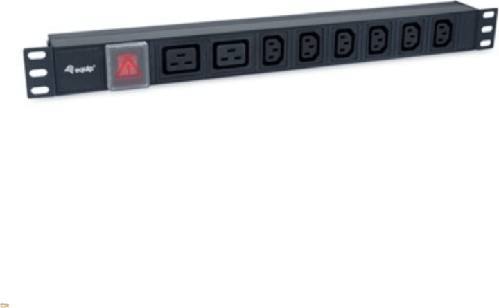 Equip 250V Túlfeszültség védő elosztó C20 8 aljzatos (2xC19+6xC13) 1,8m - Fekete