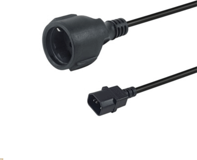 Equip 112106 Tápkábel hosszabító 25cm - fekete