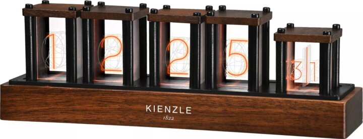 Kienzle LED Nixie Digitális Asztali Óra Ébresztővel - Fekete/Barna