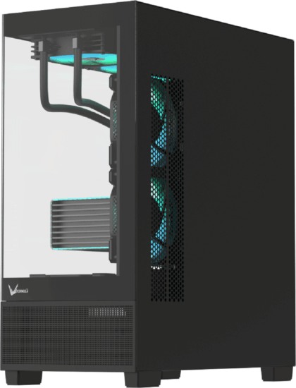 Formula Crystal E1 FLOE Black Full Tower Számítógépház + 3db 120mm ventilátor - Fekete