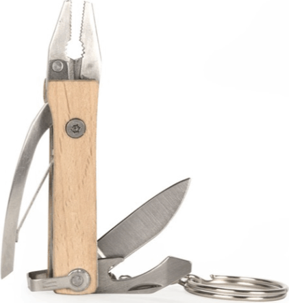 Kikkerland KR16-W Mini fogókészlet kulcstartó - Natúr