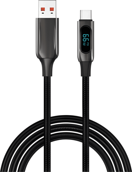 S-Link UC-066 USB-C apa - USB-A apa 66W Adat és töltőkábel 1m - Fekete