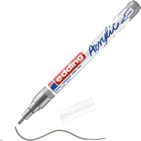 Edding 5300 F 1-2mm Akril Marker - Ezüst