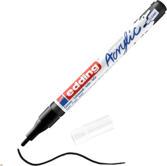 Edding 5300 F 1-2mm Akril Marker - Fekete