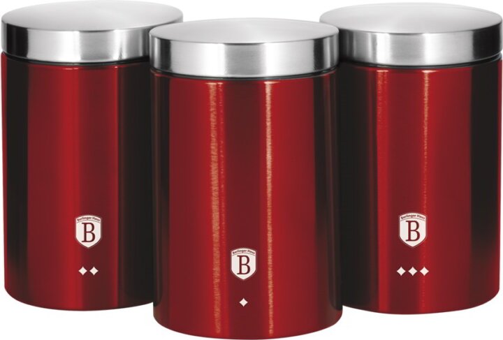 Berlinger Haus BH/1343 Rozsdamentes acél Tároló szett 3 darab - Burgundi vörös